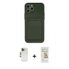 MARSİLYAN™- iPhone 12 Pro Max Kılıf Vadi Çizgi Prime - Siyah Mat Seramik Nano Ekran Koruyucu + Shine Kamera Lens - GD