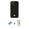 MARSİLYAN™- iPhone 12 Pro Max Kılıf Vadi Çizgi Prime - Siyah Mat Seramik Nano Ekran Koruyucu + Shine Kamera Lens Koruma Cam - GI