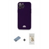 MARSİLYAN™- iPhone 12 Pro Max Kılıf Vadi Çizgi Prime - Siyah Mat Seramik Nano Ekran Koruyucu + Shine Kamera Lens Koruma Cam - GS
