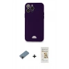 MARSİLYAN™- iPhone 12 Pro Max Kılıf Vadi Çizgi Prime - Siyah Mat Seramik Nano Ekran Koruyucu + Shine Kamera Lens Koruma Cam - SH