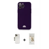 MARSİLYAN™- iPhone 12 Pro Max Kılıf Vadi Çizgi Prime - Siyah Mat Seramik Nano Ekran Koruyucu + Shine Kamera Lens - GD
