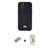MARSİLYAN™- iPhone 12 Pro Max Kılıf Vadi Çizgi Prime - Siyah Mat Seramik Nano Ekran Koruyucu + Shine Kamera Lens Koruma Cam - SABE