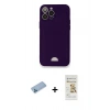 MARSİLYAN™- iPhone 12 Pro Max Kılıf Vadi Çizgi Prime - Siyah Mat Seramik Nano Ekran Koruyucu + Shine Kamera Lens Koruma Cam - MI