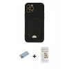 MARSİLYAN™- iPhone 12 Pro Max Kılıf Vadi Çizgi Prime - Siyah Mat Seramik Nano Ekran Koruyucu + Shine Kamera Lens Koruma Cam - MI