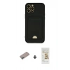 MARSİLYAN™- iPhone 12 Pro Max Kılıf Vadi Çizgi Prime - Siyah Mat Seramik Nano Ekran Koruyucu + Shine Kamera Lens Koruma Cam - SABE