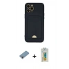 MARSİLYAN™- iPhone 12 Pro Max Kılıf Vadi Çizgi Prime - Siyah Polymer Nano Ekran Koruyucu + Shine Kamera Lens Koruma Cam - GI