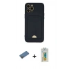MARSİLYAN™- iPhone 12 Pro Max Kılıf Vadi Çizgi Prime - Siyah Polymer Nano Ekran Koruyucu + Shine Kamera Lens Koruma Cam - GD