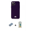 MARSİLYAN™- iPhone 12 Pro Max Kılıf Vadi Çizgi Prime - Siyah Polymer Nano Ekran Koruyucu + Shine Kamera Lens Koruma Cam - GS