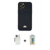 MARSİLYAN™- iPhone 12 Pro Max Kılıf Vadi Çizgi Prime - Siyah Polymer Nano Ekran Koruyucu + Shine Kamera Lens - LT