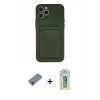 MARSİLYAN™- iPhone 12 Pro Max Kılıf Vadi Çizgi Prime - Siyah Polymer Nano Ekran Koruyucu + Metal Kamera Lens Koruma Cam - KI