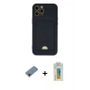 MARSİLYAN™- iPhone 12 Pro Max Kılıf Vadi Çizgi Prime - Siyah Polymer Nano Ekran Koruyucu + Metal Kamera Lens Koruma Cam - KI