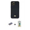 MARSİLYAN™- iPhone 12 Pro Max Kılıf Vadi Çizgi Prime - Siyah Polymer Nano Ekran Koruyucu + Renkli Kamera Lens Koruma Cam - TU