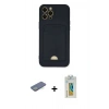 MARSİLYAN™- iPhone 12 Pro Max Kılıf Vadi Çizgi Prime - Siyah Polymer Nano Ekran Koruyucu + Renkli Kamera Lens Koruma Cam - YL
