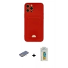 MARSİLYAN™- iPhone 12 Pro Max Kılıf Vadi Çizgi Prime - Siyah Polymer Nano Ekran Koruyucu + Renkli Kamera Lens Koruma Cam - SI