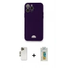 MARSİLYAN™- iPhone 12 Pro Max Kılıf Vadi Çizgi Prime - Siyah Polymer Nano Ekran Koruyucu + Shine Kamera Lens - GD