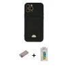 MARSİLYAN™- iPhone 12 Pro Max Kılıf Vadi Çizgi Prime - Siyah Polymer Nano Ekran Koruyucu + Shine Kamera Lens Koruma Cam - SABE
