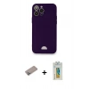 MARSİLYAN™- iPhone 12 Pro Max Kılıf Vadi Çizgi Prime - Siyah Polymer Nano Ekran Koruyucu + Shine Kamera Lens Koruma Cam - SABE