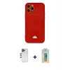 MARSİLYAN™- iPhone 12 Pro Max Kılıf Vadi Çizgi Prime - Siyah Polymer Nano Ekran Koruyucu + Shine Kamera Lens - GD