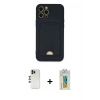 MARSİLYAN™- iPhone 12 Pro Max Kılıf Vadi Çizgi Prime - Siyah Polymer Nano Ekran Koruyucu + Shine Kamera Lens - GD