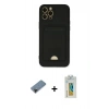 MARSİLYAN™- iPhone 12 Pro Max Kılıf Vadi Çizgi Prime - Siyah Polymer Nano Ekran Koruyucu + Shine Kamera Lens Koruma Cam - SH