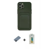 MARSİLYAN™- iPhone 12 Pro Max Kılıf Vadi Çizgi Prime - Siyah Polymer Nano Ekran Koruyucu + Shine Kamera Lens Koruma Cam - SH