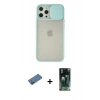 MARSİLYAN™- iPhone 12 Pro Max Kılıf Vadi Çizgi - Şeffaf 360 Full Body Arka Koruyucu + Shine Kamera Lens Koruma Cam - GD