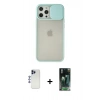 MARSİLYAN™- iPhone 12 Pro Max Kılıf Vadi Çizgi - Şeffaf 360 Full Body Arka Koruyucu + Shine Kamera Lens - LT