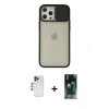 MARSİLYAN™- iPhone 12 Pro Max Kılıf Vadi Çizgi - Şeffaf 360 Full Body Arka Koruyucu + Shine Kamera Lens - LT