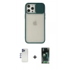 MARSİLYAN™- iPhone 12 Pro Max Kılıf Vadi Çizgi - Şeffaf 360 Full Body Arka Koruyucu + Shine Kamera Lens - LT
