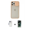 MARSİLYAN™- iPhone 12 Pro Max Kılıf Vadi Çizgi - Şeffaf 360 Full Body Arka Koruyucu + Shine Kamera Lens - LT