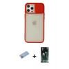 MARSİLYAN™- iPhone 12 Pro Max Kılıf Vadi Çizgi - Şeffaf 360 Full Body Arka Koruyucu + Shine Kamera Lens Koruma Cam - MI