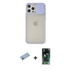 MARSİLYAN™- iPhone 12 Pro Max Kılıf Vadi Çizgi - Şeffaf 360 Full Body Arka Koruyucu + Shine Kamera Lens Koruma Cam - MI