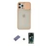MARSİLYAN™- iPhone 12 Pro Max Kılıf Vadi Çizgi - Şeffaf 360 Full Body Arka Koruyucu + Metal Kamera Lens Koruma Cam - GD
