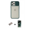 MARSİLYAN™- iPhone 12 Pro Max Kılıf Vadi Çizgi - Şeffaf 360 Full Body Arka Koruyucu + Shine Kamera Lens Koruma Cam - SABE