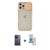 MARSİLYAN™- iPhone 12 Pro Max Kılıf Vadi Çizgi - Şeffaf Royal Nano Ekran Koruyucu + Neon Fosforlu Kamera Lens - MI