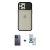 MARSİLYAN™- iPhone 12 Pro Max Kılıf Vadi Çizgi - Şeffaf Royal Nano Ekran Koruyucu + Neon Fosforlu Kamera Lens - MI