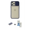 MARSİLYAN™- iPhone 12 Pro Max Kılıf Vadi Çizgi - Şeffaf Royal Nano Ekran Koruyucu + Renkli Kamera Lens Koruma Cam - MI