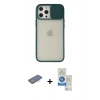 MARSİLYAN™- iPhone 12 Pro Max Kılıf Vadi Çizgi - Şeffaf Royal Nano Ekran Koruyucu + Renkli Kamera Lens Koruma Cam - MI