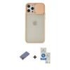 MARSİLYAN™- iPhone 12 Pro Max Kılıf Vadi Çizgi - Şeffaf Royal Nano Ekran Koruyucu + Metal Kamera Lens Koruma Cam - GD