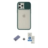 MARSİLYAN™- iPhone 12 Pro Max Kılıf Vadi Çizgi - Şeffaf Royal Nano Ekran Koruyucu + Metal Kamera Lens Koruma Cam - GD
