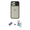 MARSİLYAN™- iPhone 12 Pro Max Kılıf Vadi Çizgi - Şeffaf Royal Nano Ekran Koruyucu + Metal Kamera Lens Koruma Cam - GD
