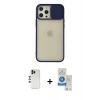MARSİLYAN™- iPhone 12 Pro Max Kılıf Vadi Çizgi - Şeffaf Royal Nano Ekran Koruyucu + Shine Kamera Lens - GD