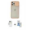 MARSİLYAN™- iPhone 12 Pro Max Kılıf Vadi Çizgi - Şeffaf Royal Nano Ekran Koruyucu + Shine Kamera Lens - GD