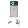 MARSİLYAN™- iPhone 12 Pro Max Kılıf Vadi Çizgi - Şeffaf Royal Nano Ekran Koruyucu + Shine Kamera Lens Koruma Cam - SABE