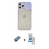 MARSİLYAN™- iPhone 12 Pro Max Kılıf Vadi Çizgi - Şeffaf Royal Nano Ekran Koruyucu + Shine Kamera Lens Koruma Cam - SH
