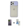MARSİLYAN™- iPhone 12 Pro Max Kılıf Vadi Çizgi - Şeffaf Royal Nano Ekran Koruyucu + Neon Fosforlu Kamera Lens - YL