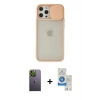 MARSİLYAN™- iPhone 12 Pro Max Kılıf Vadi Çizgi - Şeffaf Royal Nano Ekran Koruyucu + Neon Fosforlu Kamera Lens - YL