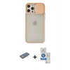 MARSİLYAN™- iPhone 12 Pro Max Kılıf Vadi Çizgi - Şeffaf Royal Nano Ekran Koruyucu + Yeşil Renkli Kamera Lens Koruma Cam