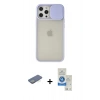 MARSİLYAN™- iPhone 12 Pro Max Kılıf Vadi Çizgi - Şeffaf Royal Nano Ekran Koruyucu + Yeşil Renkli Kamera Lens Koruma Cam
