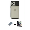 MARSİLYAN™- iPhone 12 Pro Max Kılıf Vadi Çizgi - Şeffaf Temperli Cam Ekran Koruyucu + Metal Kamera Lens Koruma Cam - KI